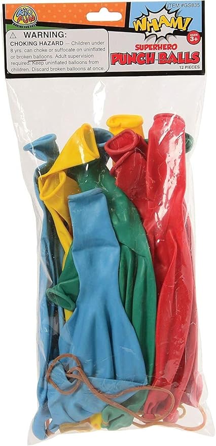 Superhero PUNCHBALLS - super hero party favors and toys (24 PC PARTY PACK)