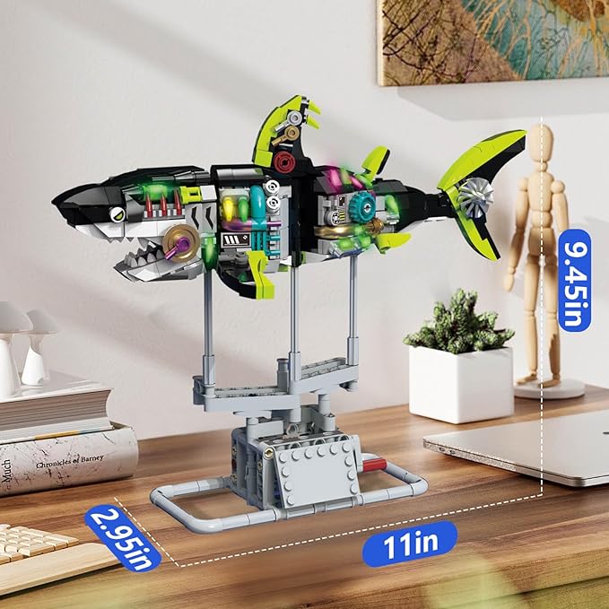 Mechanical Sharks Building Blocks Set for Boys & Adults - 747 Pieces Sea Animals Building Block Kit Toy, Ocean Animals Toys for Kids Teens Adults Boys Age 8-14 12-16