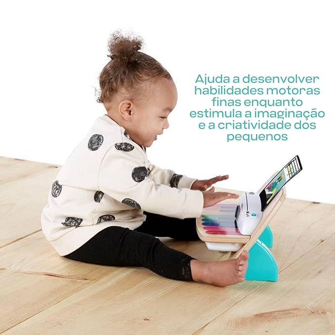 Baby Einstein and Hape Magic Touch Wooden Toy Piano, Montessori Musical Learning Toy for Babies and Toddlers 6mo+