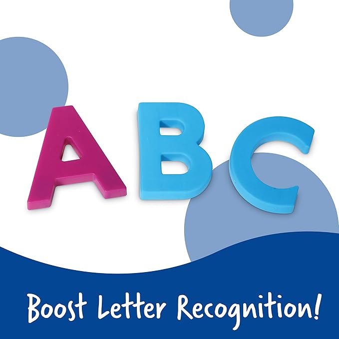 Learning Resources Jumbo Magnetic Uppercase Letters, ABCs, Early Letter Recognition, 40-Pieces, Large Magnetic Letters, Assorted Colors, Ages 3+