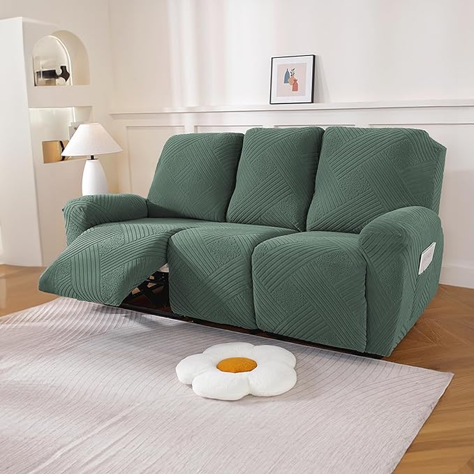 NORTHERN BROTHERS Recliner Sofa Covers 3 Seater - Reclining Sofa Covers Couch Covers for Reclining Couches Reclining Couch Covers, Light Green
