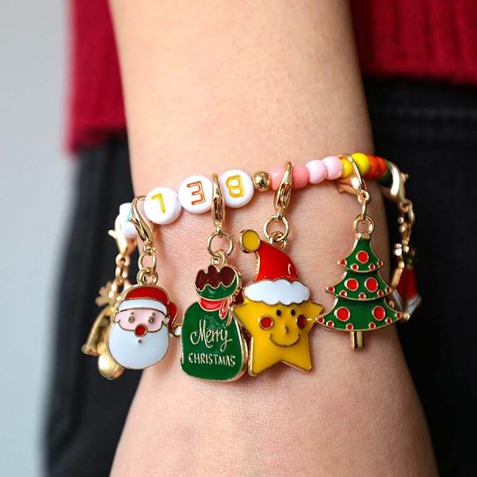 Lorfancy 12Pcs Kids Bracelets for Girls Letter Beads Bracelets Toddler Baby Cute Friendship Princess Stretchy Pretend Play Bracelet Costume Jewelry Accessories (A-12 pcs)