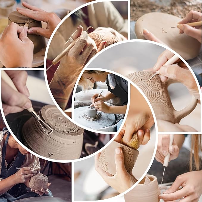 Pottery Supplies Clay Tools for Sculpting, Yagugu 39Pcs Basic Wood Ceramics Carving Polymer Clay Tool Supplies kit Supplies for Kids Adults and Artists Modeling Shaping Building for Art&Craft Gifts