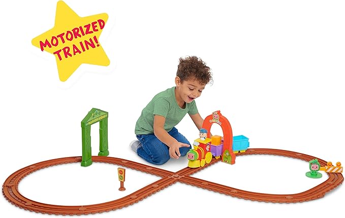 CoComelon All Aboard Musical Train with Bonus Pieces, 24-pieces, Plays “The Train Song", Kids Toys for Ages 18 Month by Just Play