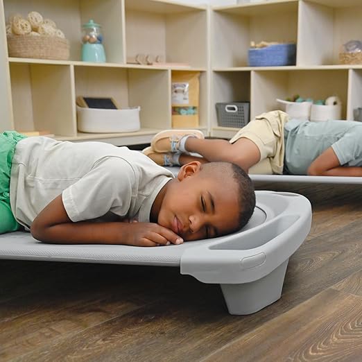 Children’s Factory SpaceLine Nap Cots, Kids Daycare and Preschool Sleeping Cot, Toddler Size, Gray