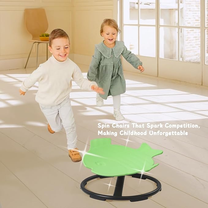 Kids Swivel Chair, Sensory Toy Chair for Kids, Spinning Chair Wobble Chair Kids Balance Toys & Games Balance Physical Therapy Equipment, Autism ADHD Chairs Indoor Outdoor Play Equipment Green