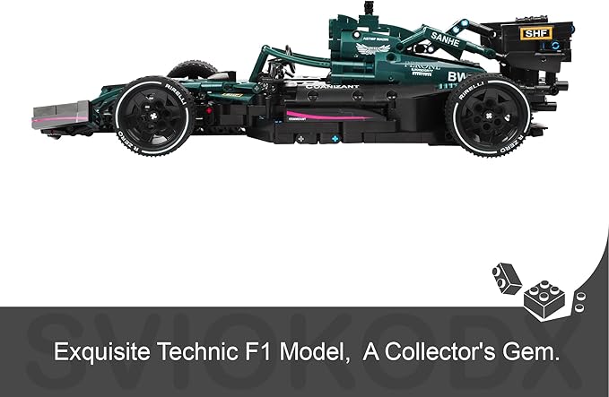F1 Racing car technic Building Sets,Formula 1 Model Cars ，1：12 MOC Sports car Building Blocks,Collectible Kits for Kids 8+ and Adults （Green）(1089 Pieces Bricks)
