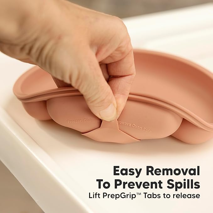 KeaBabies Suction Plates with Lids for Baby - 3-Pack 100% Silicone Suction Plates for Baby, Kids,Toddler Plates,Divided Baby Plates with Suction,Lids, BPA-Free, Microwave, Dishwasher Safe (Popsicle)