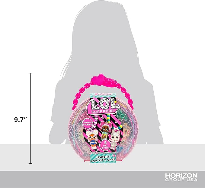 L.O.L. Surprise! Jewelry Activity Case, Create Your Own LOL Surprise Jewelry, Bead Kit Great for Travel and On-The-Go, 100+ Custom Accessories, DIY Jewelry Kit for Kids Ages 5, 6, 7, 8, 9