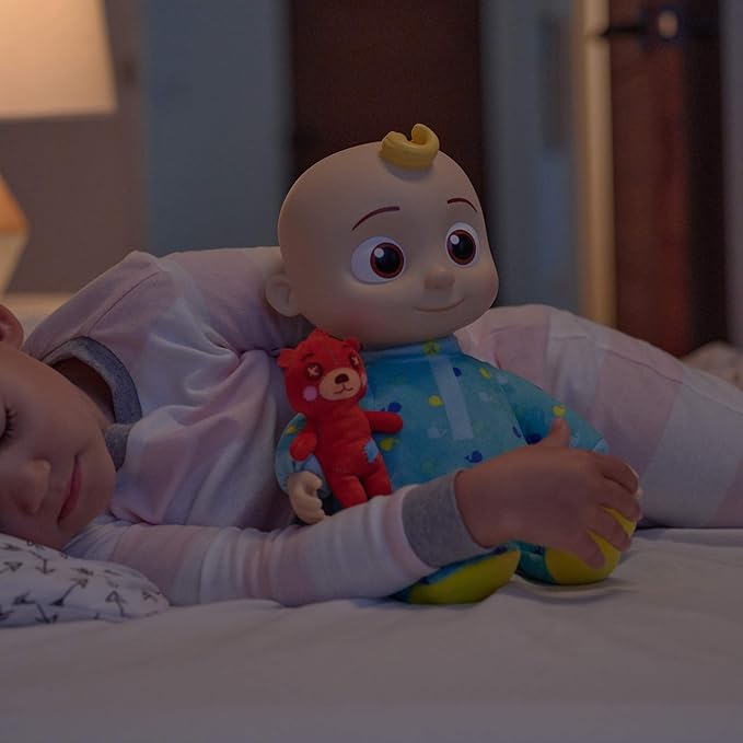 CoComelon Musical JJ Plush Doll - Press Tummy to Sing Bedtime Song Clips - Includes Feature and Small Pillow Plush Teddy Bears