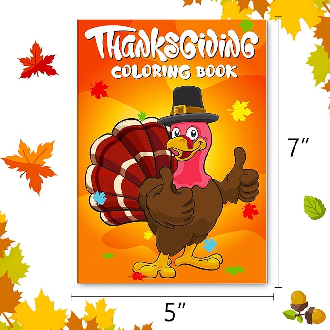 Omgouue 36Pcs Thanksgiving Coloring Books Kids Cute Thanksgiving Coloring Book for Kids All Ages Indoor Activities at Home Party Favors Gift Supplies