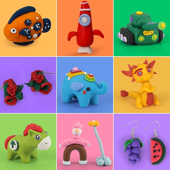 Polymer Clay 70 Colors, Modeling Clay for Kids DIY Starter Kits, Oven Bake Model Clay, Non-Toxic, Non-Sticky, Ideal Clay Kits for Children and Artists