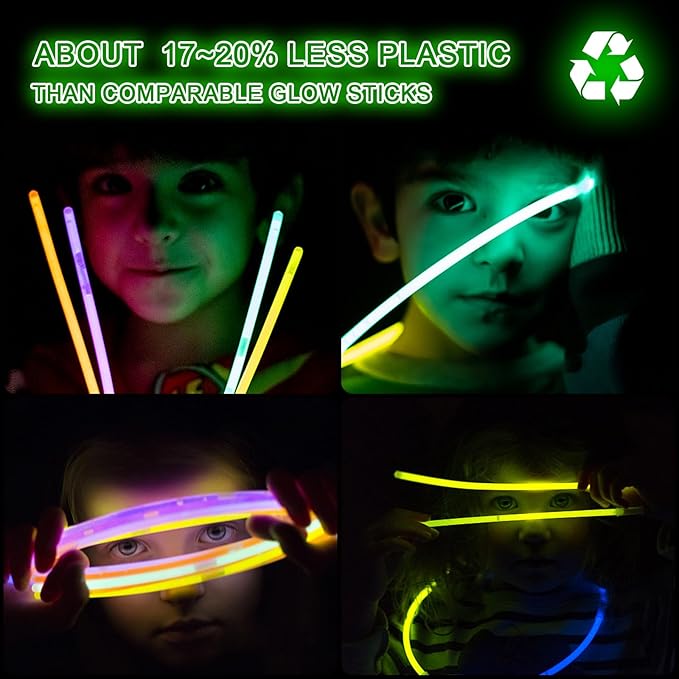 Glow Sticks Bulk - Ultra Bright 500 Party Pack with Connectors for Christmas, Neon Birthday and Holidays - Multicolor 8" Glow Sticks Necklaces Bracelet