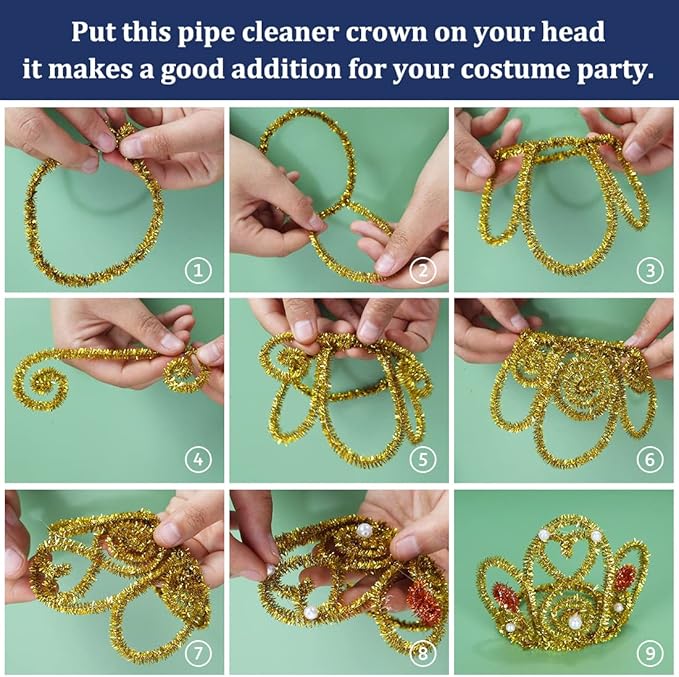 Pipe Cleaners, Pipe Cleaners Craft, Arts and Crafts, Crafts, Craft Supplies, Art Supplies (500 Glitter Pipe Cleaners)…