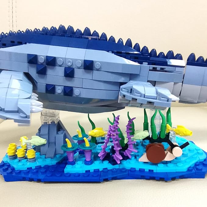 L001, Jurassic Mosasaurus (1200pcs), Dinosaur World Park Building Set,Dino Blocks Toys Sets for Boys,Age 6-12 Year Old