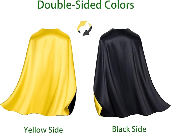 Double-Sided Superhero Capes and Masks for Kids - Perfect for Christmas, Halloween, Cosplay, and Parties