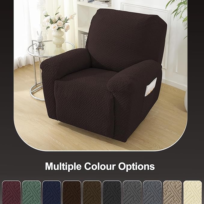 NORTHERN BROTHERS Oversized Recliner Chair Covers, Large Lazy Boy Recliner Covers, Stretchy Cover for Recliner Chairs, Dark Brown