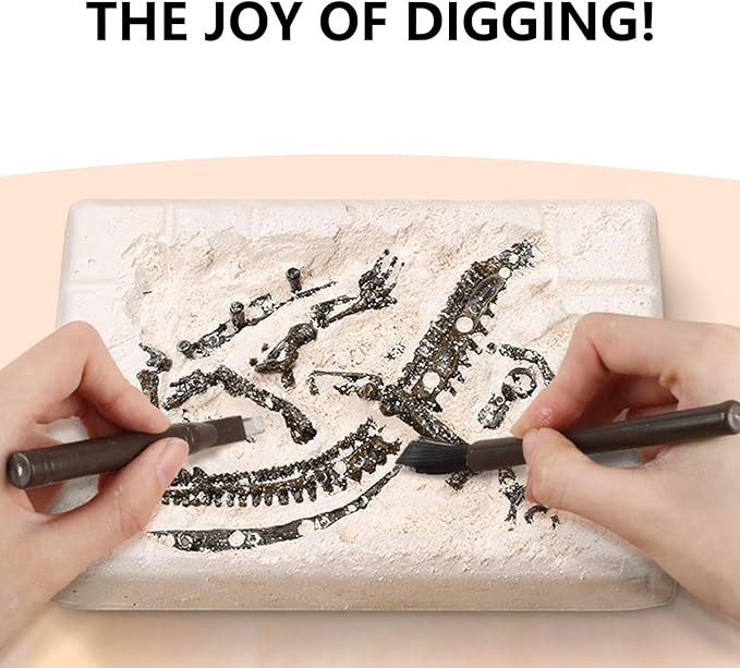 Dinosaur Fossil Digging Kit for Kids, Dinosaur Eggs Excavation Dig Kit, Dinosaur Toys for Kids 5-7 8-12, Great Birthday for Boys and Girls