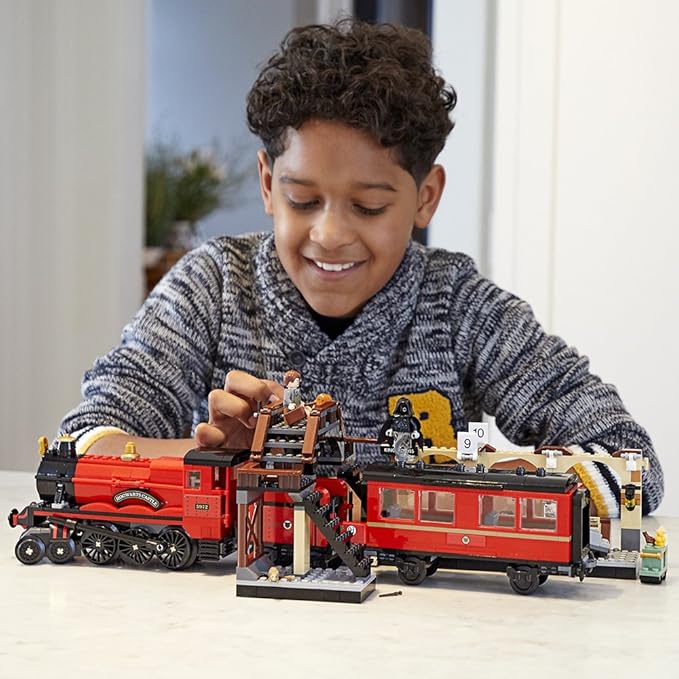 LEGO Harry Potter Hogwarts Express 75955 Toy Train Building Set includes Model Train and Harry Potter Minifigures Hermione Granger and Ron Weasley (801 Pieces)