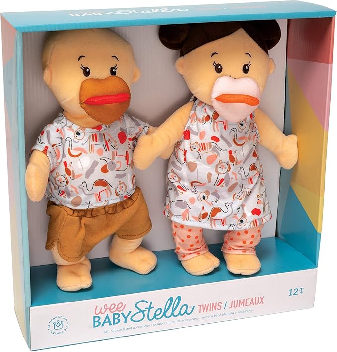 Manhattan Toy Wee Baby Stella Peach 12" Soft Baby Twin Dolls