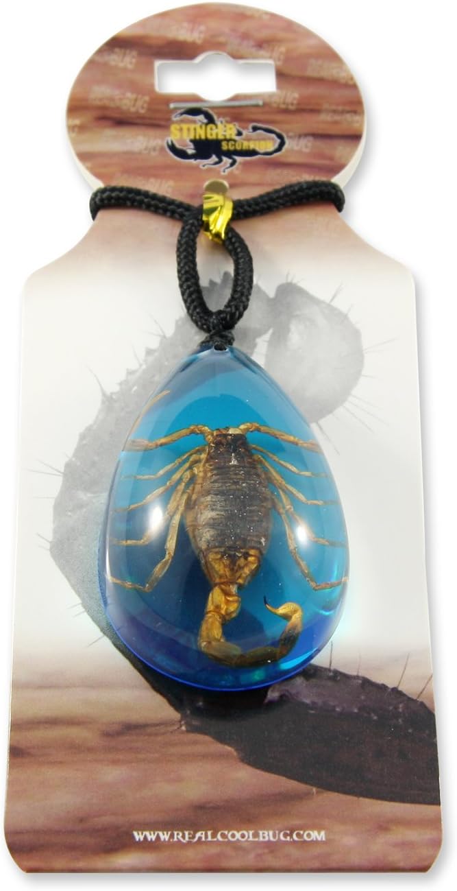 REALBUG Gold Scorpion Necklace, Blue, large