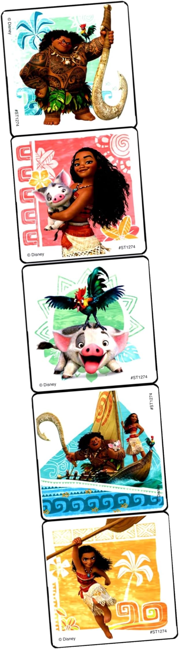 Disney Moana Coloring Book and Stickers Set - Bundle Includes Moana Coloring Book, Moana Stickers, and 2-Sided Door Hanger, and More