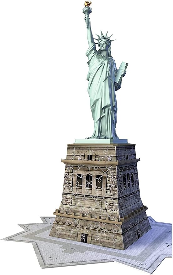 Ravensburger Statue of Liberty 108 Piece 3D Jigsaw Puzzle for Kids and Adults - Easy Click Technology Means Pieces Fit Together Perfectly, Blue