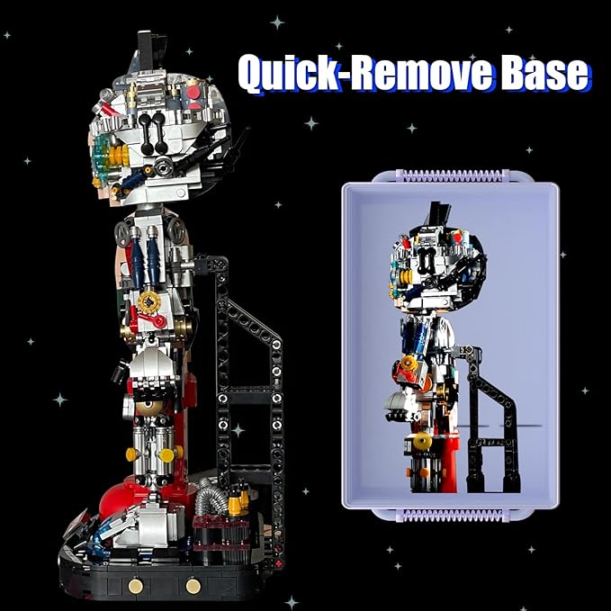 Mech Astro Boy Toy Building Kit,Collectible Mighty Atom Display Model,Half Mech Detail Hand-Made Mech Building Blocks,Gift for Adults and Kids,Compatible with Lego(1258 Pieces)