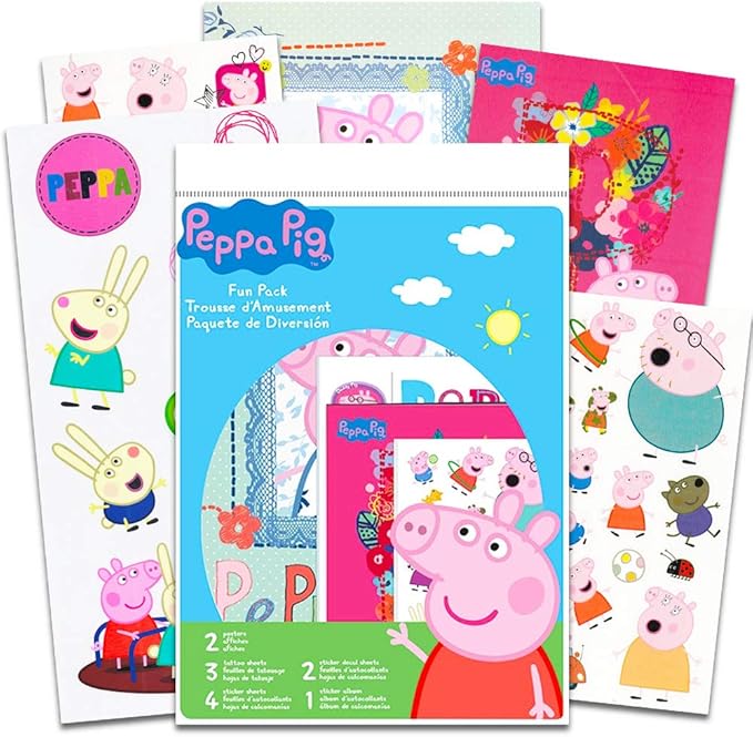 Peppa Pig Coloring Book Set Stickers and Crayons