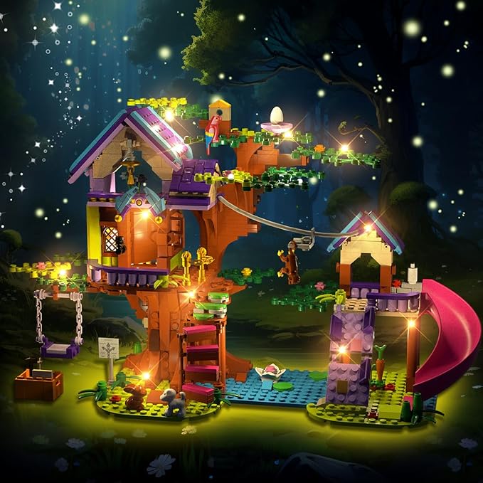 Tree House Building Set with LED Light, 762 PCS Treehouse Building Toy, Friendship Animal Forest House Building Block Kit, Birthday Gift for Kids Girls Boys Ages 6 7 8 9 10 11 12+ Years Old