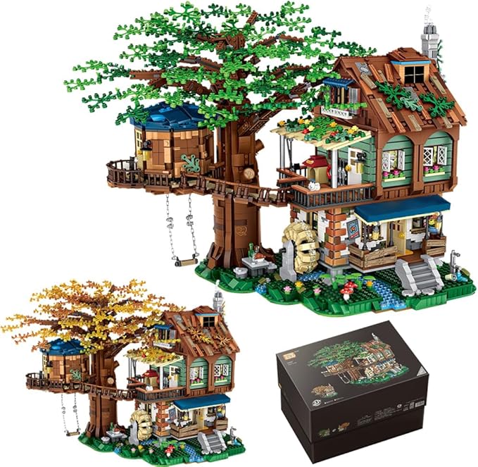 LOZ Mini Blocks 1033 Treehouse Building Set, 4761Pcs Ideas Tree House Building Blocks Kit, DIY Mini Bricks Tree House Model Sets, Awesome Building Toys Gift for Adults, Not Compatible with Lego