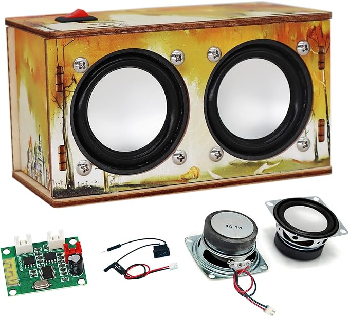 Gifts for Teen Girls Boys - Science Kits for Kids Age 8-10-12-14 - Crafts for Girls 8-12| STEM Toys Build Bluetooth Speaker Kit| DIY Electronic Projects 9 11 13 15 16+ Year Old (Printed Wooden)