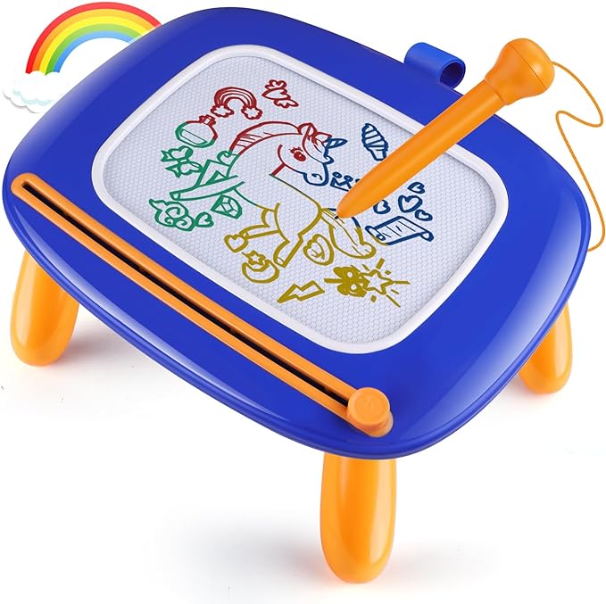 Smasiagon Toddler Girl Boy Toys for 1 2 3 Year Old Girls Boys Magnetic Drawing Board Educational Learning Toys for 18 Month Old Girls Boys Birthday Christmas Gifts (Royal Blue)