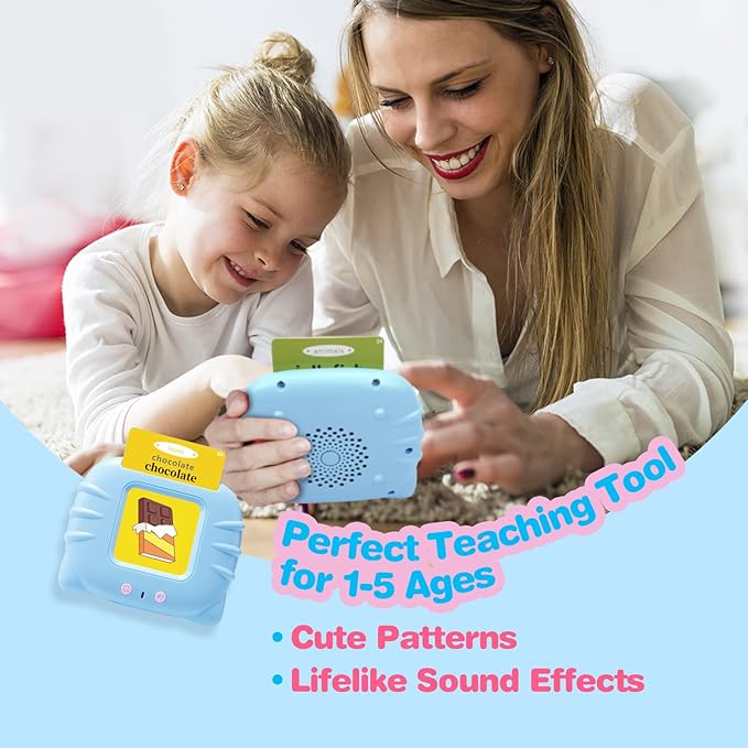 Spanish Flash Cards for Kids,Bilingual Flash Cards for Toddler/Beginning - ABC,Numbers,Colors,Shapes,Español/English Talking for Preschool,Kindergarten,Ages 2+