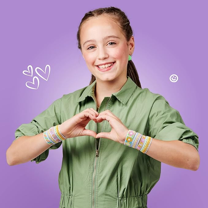 DIY Gem Friendship Bracelet, 8 Band Deluxe Studio - Arts & Craft Activity for Ages 7 and Up, Multicolor (25204)