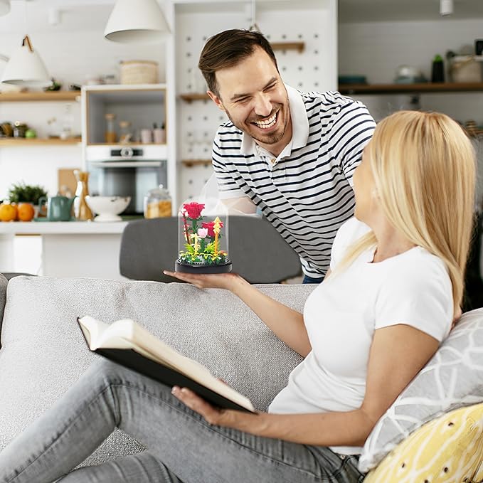 Flower Bouquet Building Sets,549pcs Rose Flower Plants,Forever Decorated flower set with Dust Cover,Building Blocks Sets gifts for Ages 8-12 yrs forOld Girl Christmas,Mother's Day,Valentine's Day