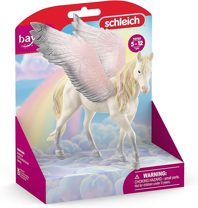 Schleich bayala Mythical Winged Sunrise Pegasus Mare Figurine - Featuring Glittery Wings and Mane, Imaginative Fun and Durable Horse Toy for Girls and Boys, Gift for Kids Ages 5+
