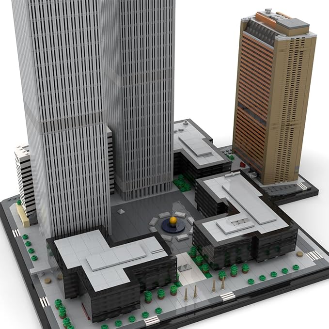 MOC-177998 World Trade Center Building Blocks Set, 1/800 World Famous Architecture Landmark NY City Skyline Construction Toy for Adults, Designed by bru_bri_mocs, 7121PCS
