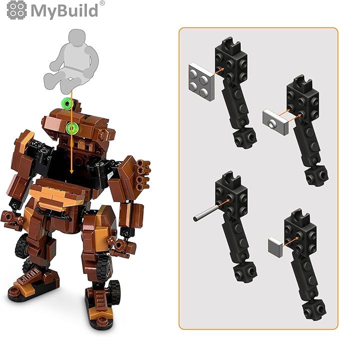 MyBuild Mecha Frame Armed Forces Stryker 5021 - Brown Armor Robot Blocks Toy Building Bricks Collection for Children to Adult Mech Fans