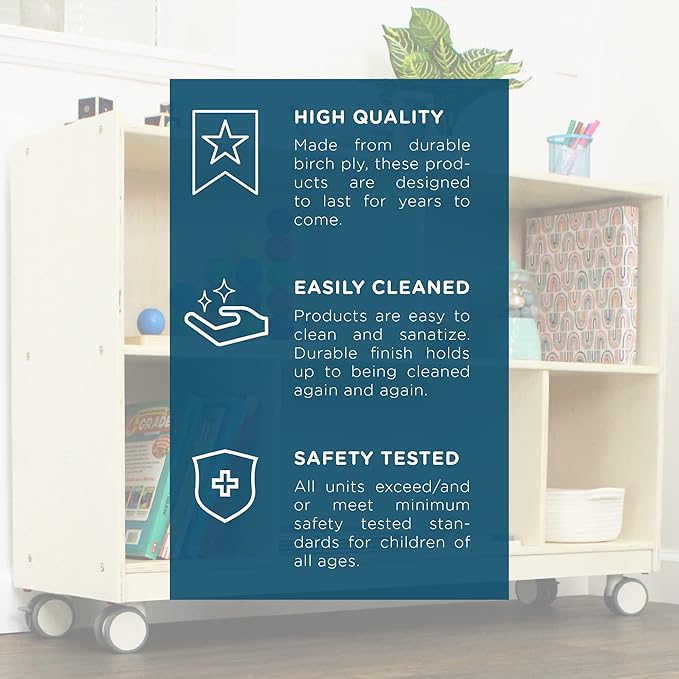 Children’s Factory Wooden Play Kitchen Hutch - Kids & Toddlers Pretend Fridge - Realistic Design & Feature - Pre-School Furniture for Classroom or Playroom- 24" W x 15" D x 44" H - Assembly Required