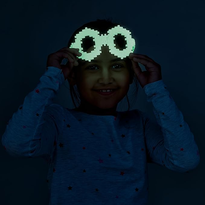 Plus Plus 500 Piece Interlocking Building Block 3D Puzzle Kit, Kids Stem Connecting Toys - Glowing Color Mix