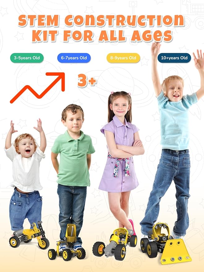STEM Toys for 5 6 7 8+ Year Old Boy,10 in 1 Electric Building Toys for Kids Ages 4-8 5-7 6-8, Educational Construction Science Kit for Boys 4-6 8-10, Creative Activities Birthday Valentine Idea Gift