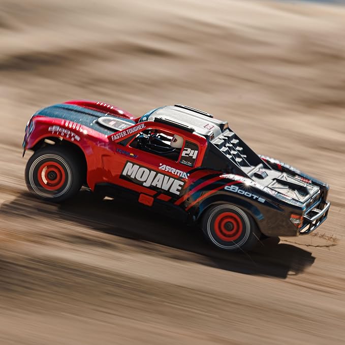 ARRMA RC Truck Mojave GROM 4x4 Smart Small Scale Desert Truck, RTR (with Battery and Charger Included) Red/Black ARA2104T1
