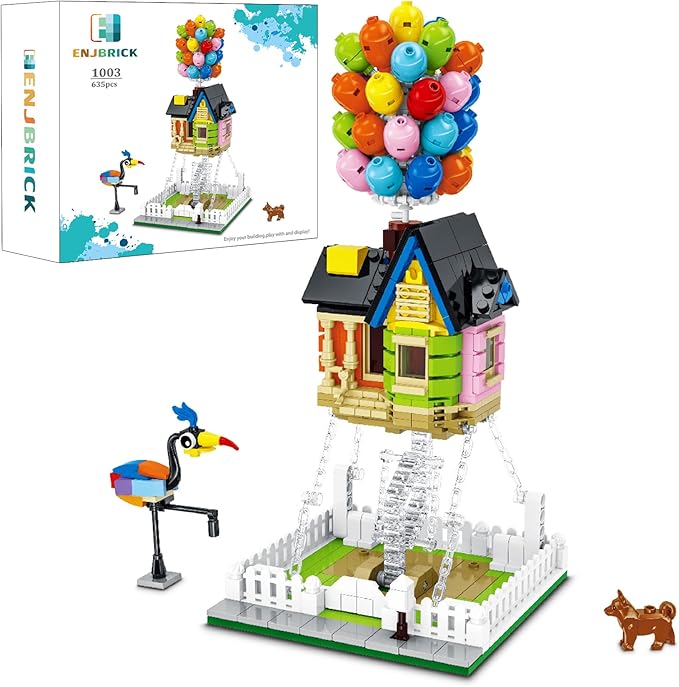 ENJBRICK Up Balloon House Building Kit for Kids Age 8-14 Yrs,Creative Building Block Set 635 pcs,Girl Toys for Christmas and Birthday Gifts,Tensegrity Sculptures Building