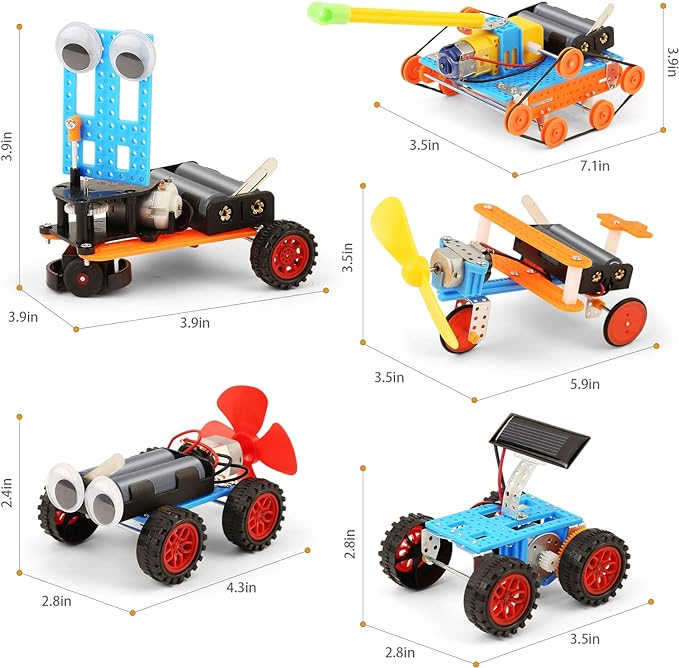 STEM Science Kits for Kids 5-7 8-12, Robotics Robot Building Car Kit STEM Toys for Boys Robots Craft 5-8 6-8, Science Activities Experiment Engineering Project Electronics 5 6 7 8 Year Old Boy Gifts