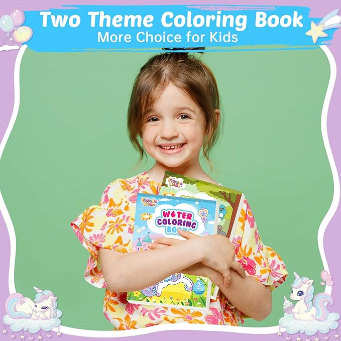 Watercolor Paint Books Set: 3 Pack Painting Books for Toddlers,Mess Free Coloring Book for 3 4 5 6 Years Old,Magic Book Art Craft Supplies for Christmas Travel Party Toy Gifts