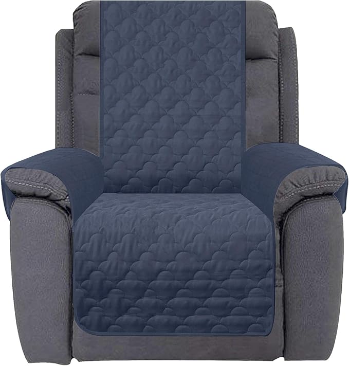 CHHKON Waterproof Nonslip Recliner Cover Stay in Place, Dog Couch Chair Cover Furniture Protector, Ideal Loveseat Slipcovers for Pets and Kids (Blue, 30'')