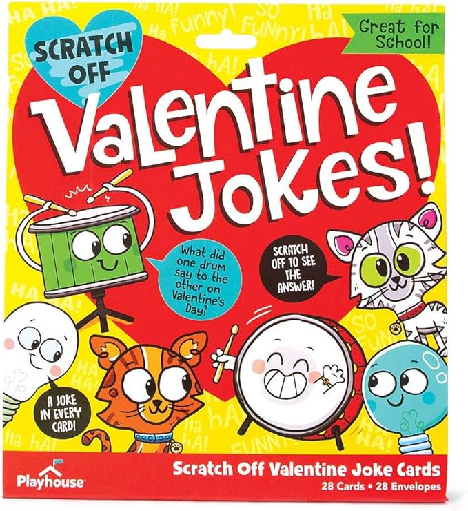 Playhouse Silly Joke Scratch-Off 28 Card Super Valentine Exchange Pack for Kids