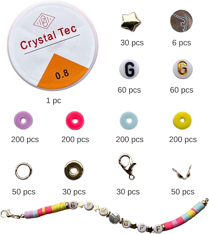 Gymnastics Bracelet Kit for Girls - DIY Friendship Bracelets for Gymnasts - Fun Gymnastics Gift for Girls