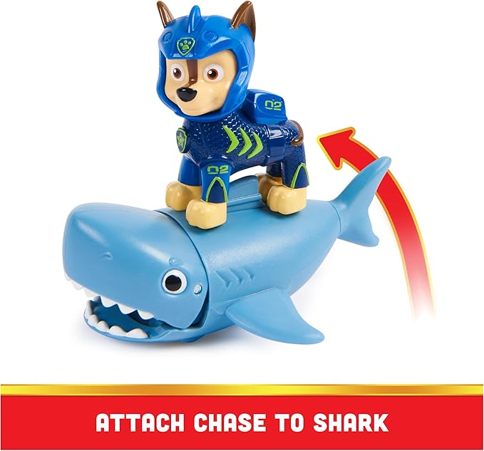 Paw Patrol, Aqua Pups Chase and Shark Action Figures Set, Kids Toys for Ages 3 and up